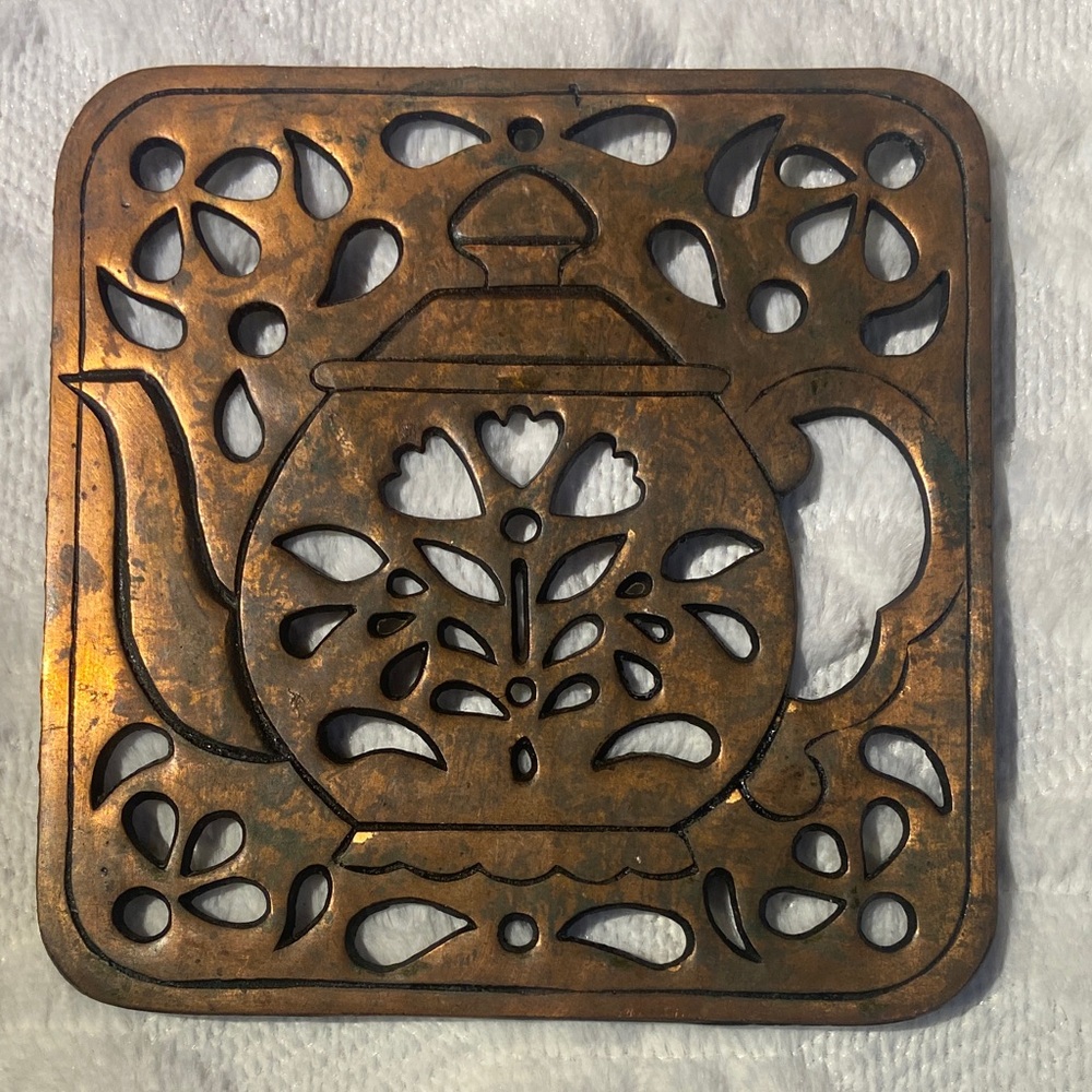 Vintage Copper Teapot Trivet
